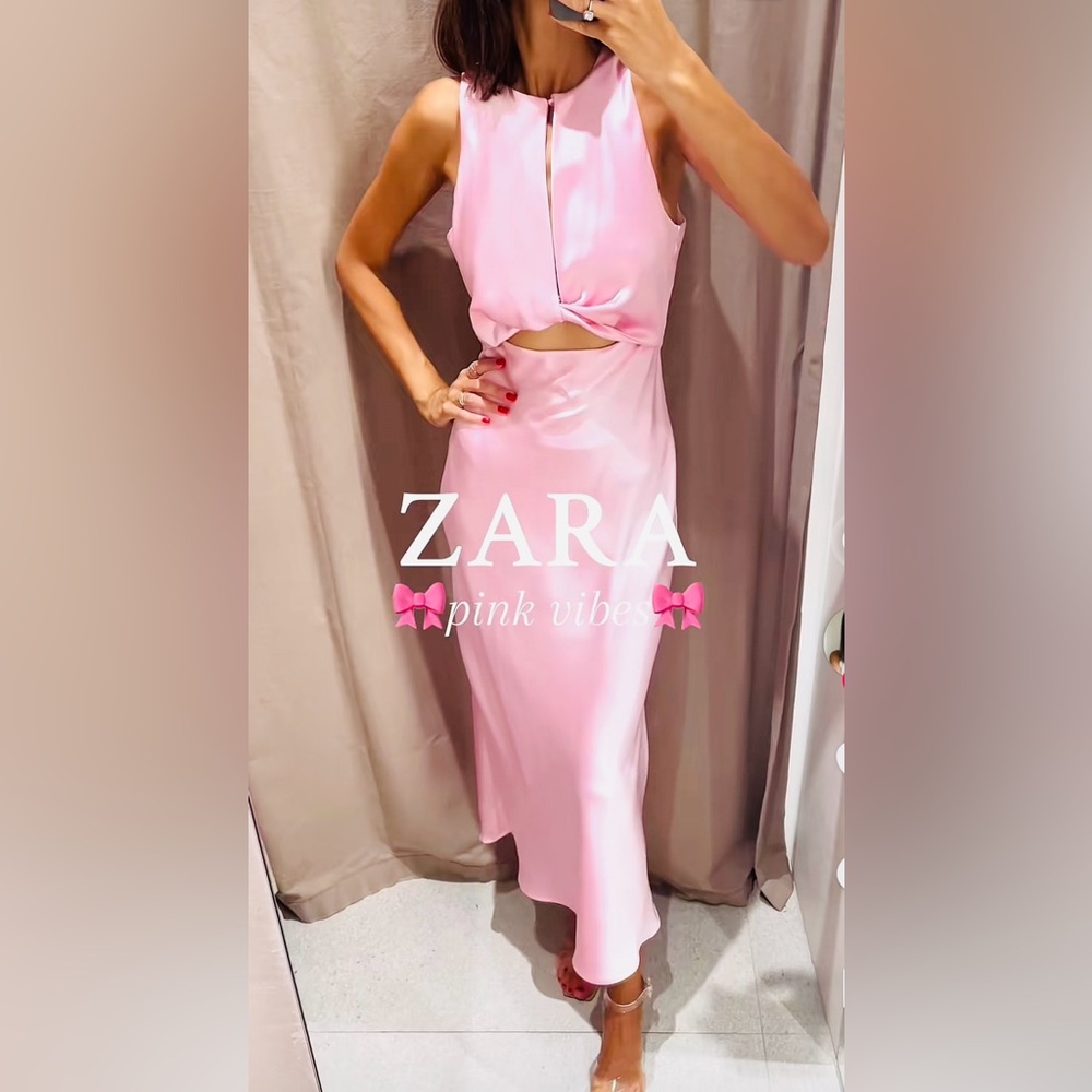 NWT | Zara Satin Dress soft pink